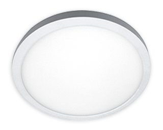 Flat shallow round 7" LED ceiling light 10W 800lm 3000/4000K 120V dimmable white trim