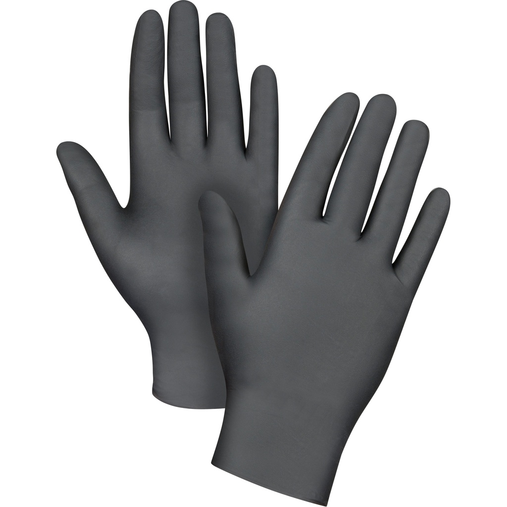 Gants jetables en nitrile noir 6 mils sans poudre calibre médical classe 2 100/Bte