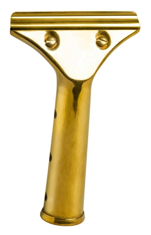 Brass handle for window squeegee