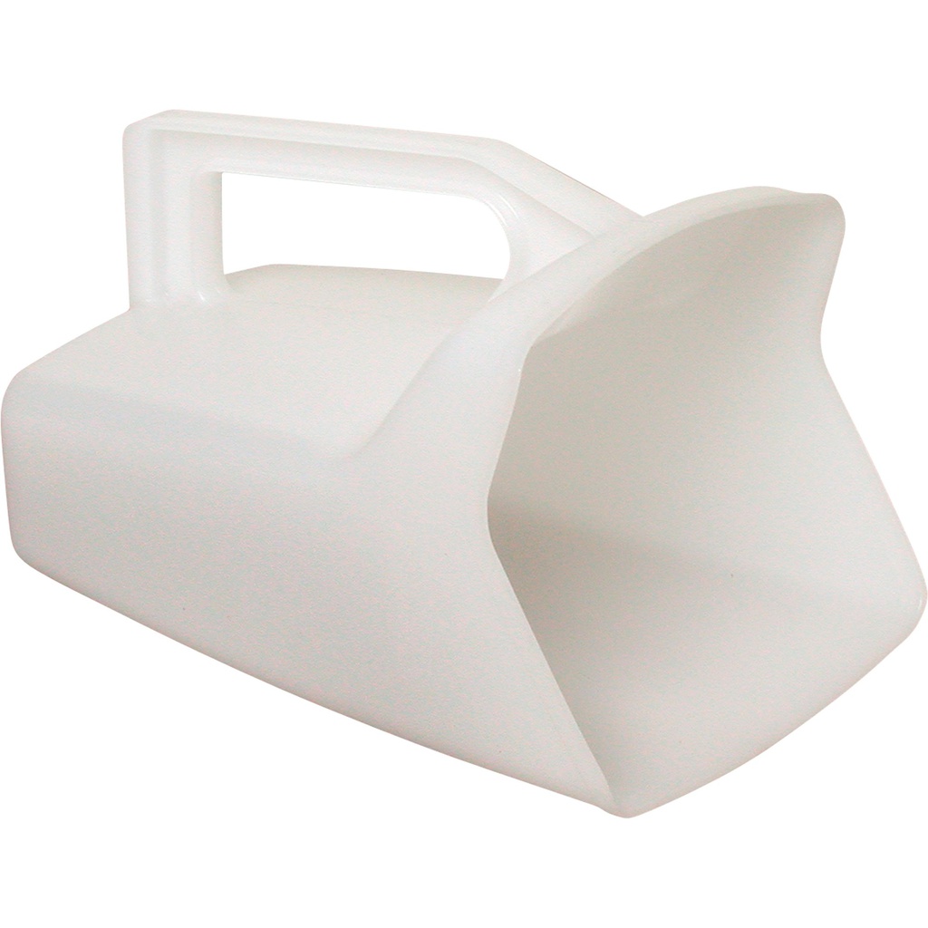 White plastic 64oz utility scoop