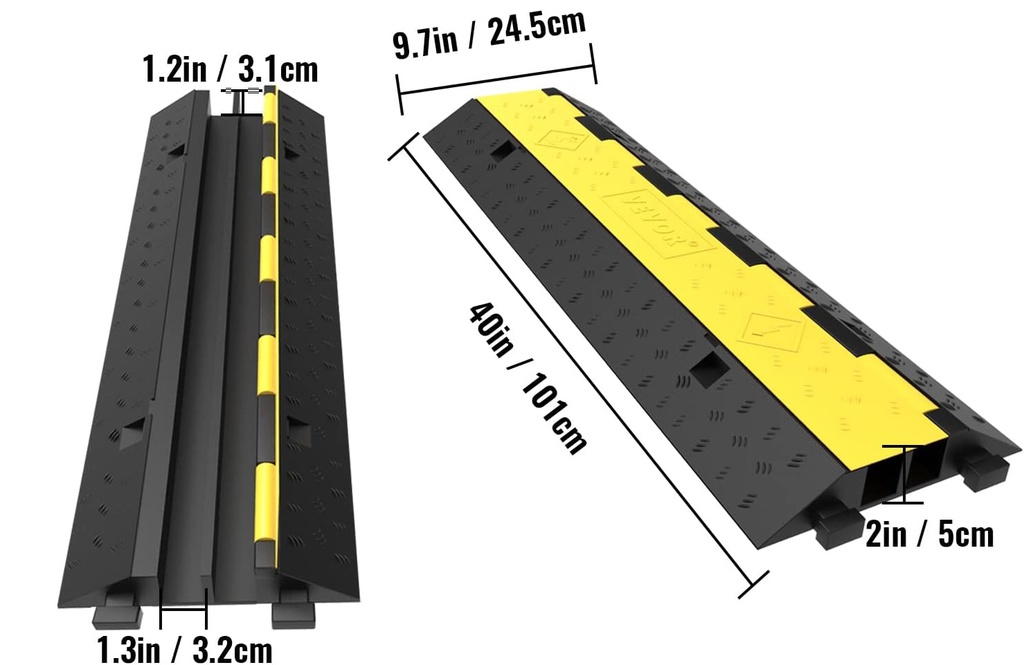 Dos d'âne 40'', 2 canaux, cap. 4975kg, 4/pqt