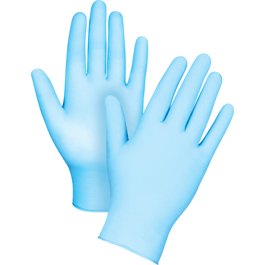 Disposable blue nitrile/vinyl gloves 4.5 mil medical grade powder-free 100/Box