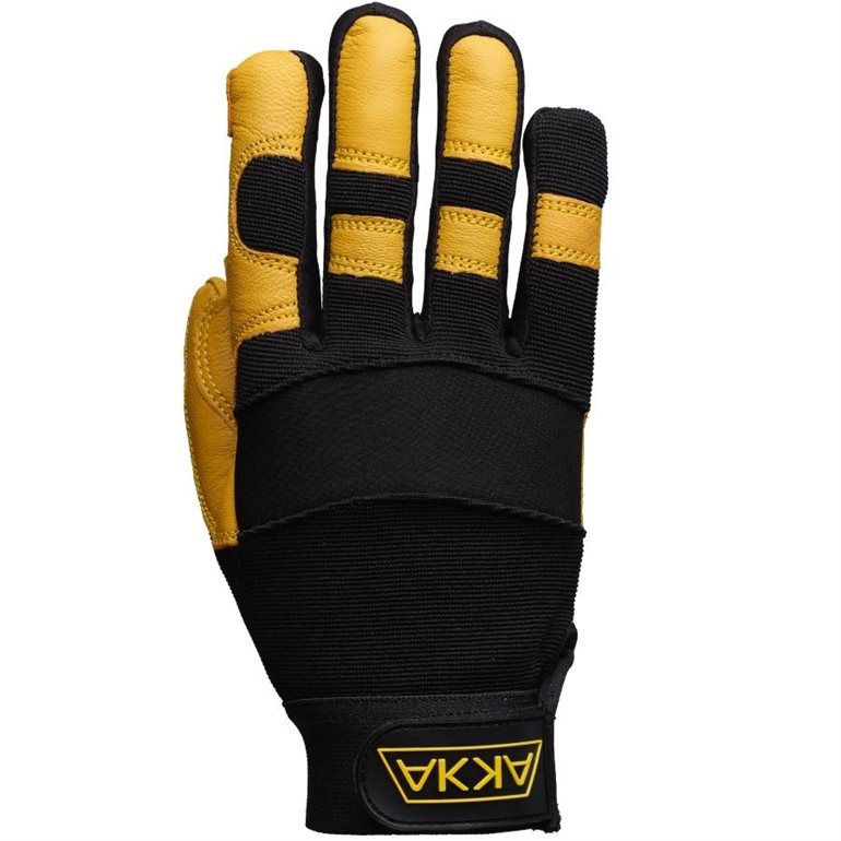 Mechanics gloves padded goatskin palm spandex back