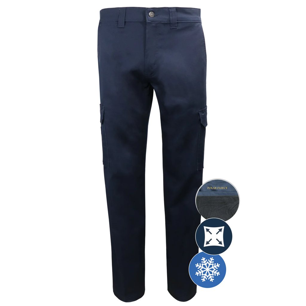 Pantalon de travail cargo extensible doublé de polar