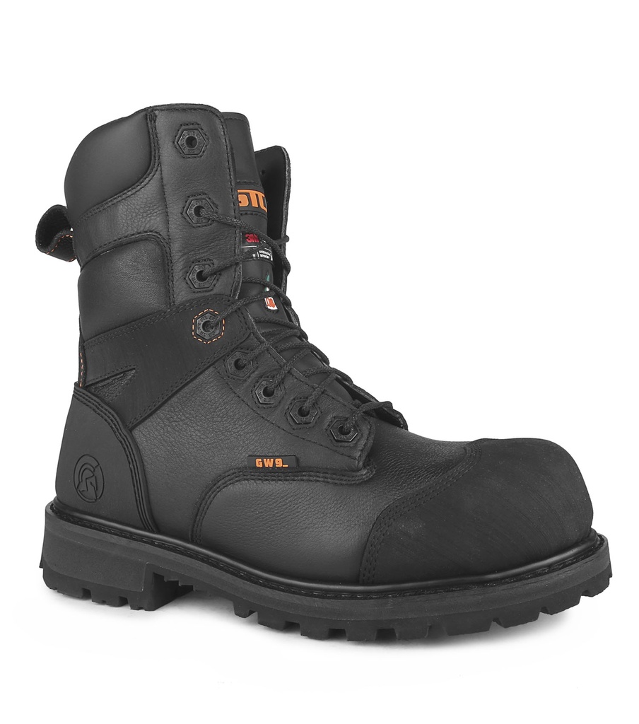 Duncan II,  Bottes de travail 8'' imperméables. Vibram Fire&Ice (Noir)