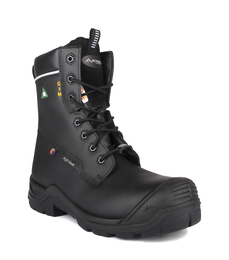 G2M, Bottes de travail 8" en nubuck. Semelle antidérapante 4Grip (Noir)