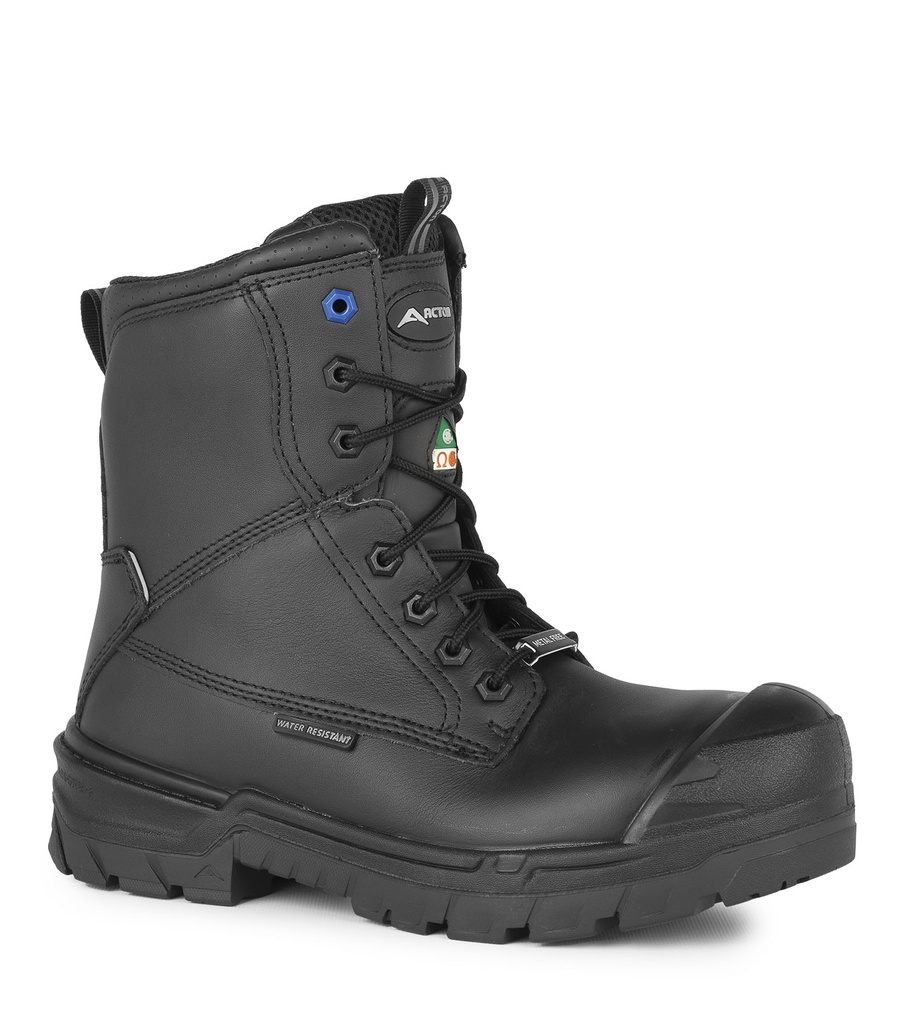 G3M, 8" leather work boots. 4Grip slip resisting outsole (Black)