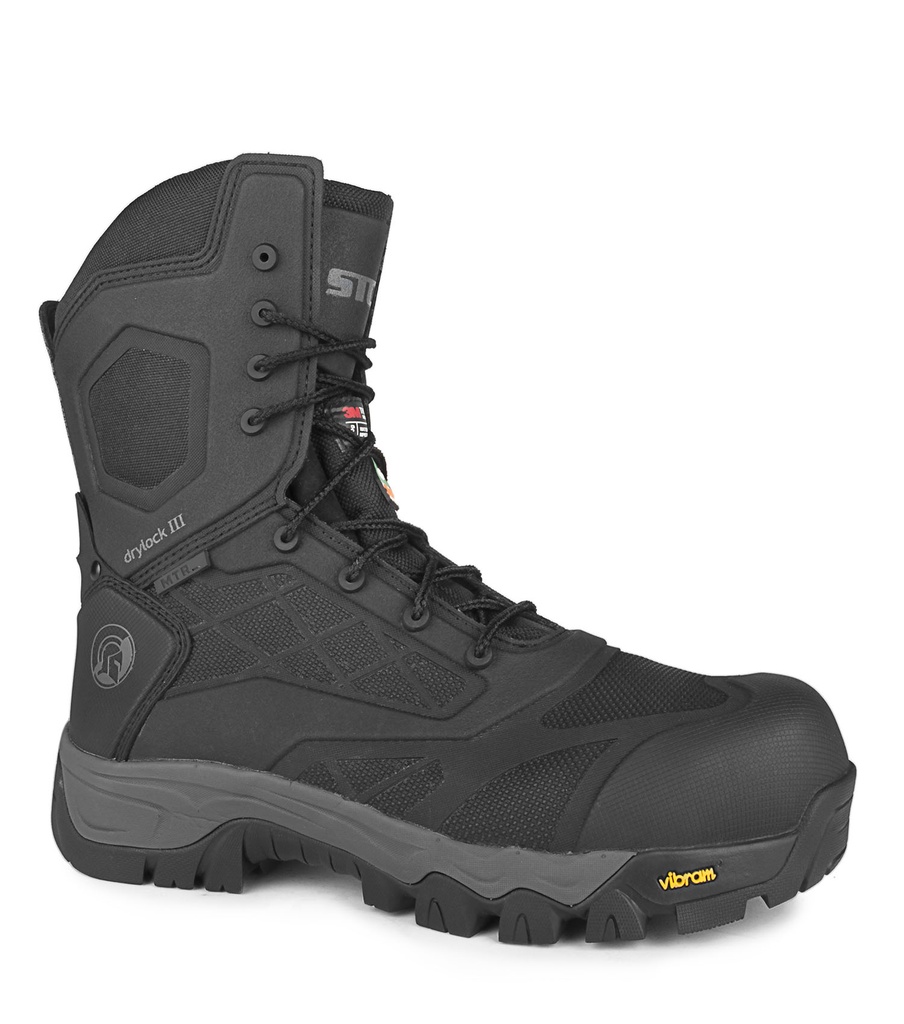 Stealth,  8” Waterproof Work Boots. TC4+ Vibram Outsole (Black)