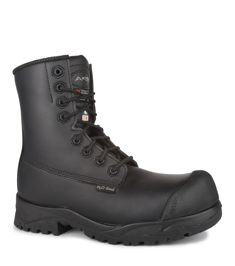 Electric, 8'' insulated vegan work boots. Microfiber (Black)