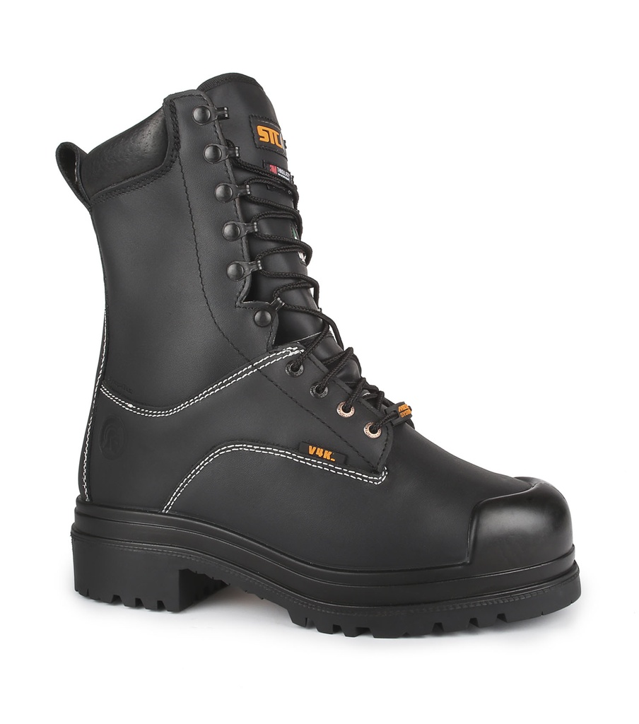 Hardrock,  10" Leather Work Boots. Internal Metguard CSA (Black)