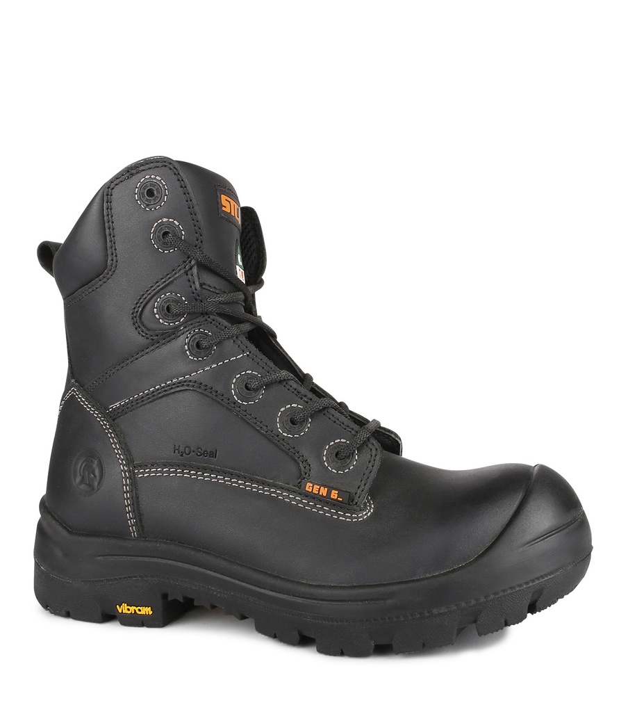 Morgan,  Bottes de travail 8'' en cuir. Semelle Vibram TC4+ CSA  (Noir)