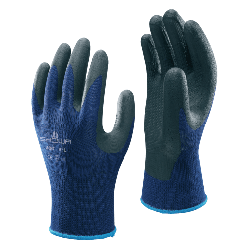 ATLAS 380 GANTS EN NYLON BLEU PAUME ENDUITE DE NITRILE T08 /PR