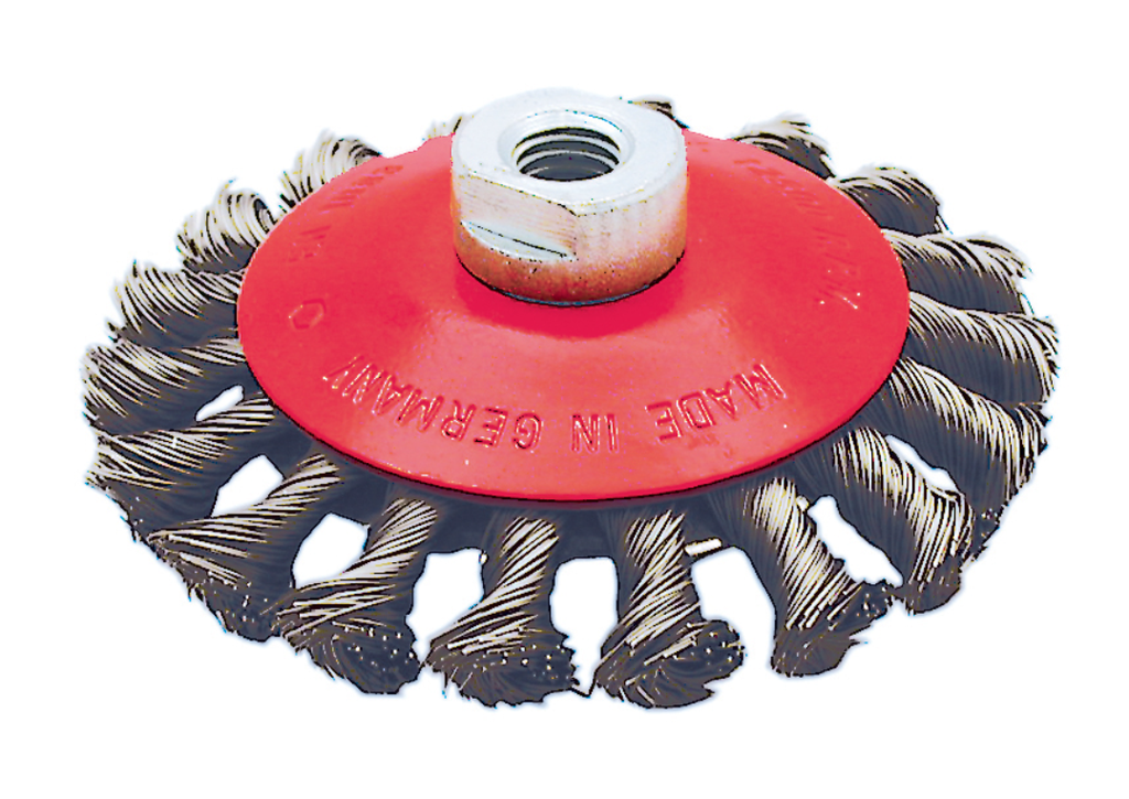 4-1/2 x 5/8-11 NC Brosse conique à fils noué