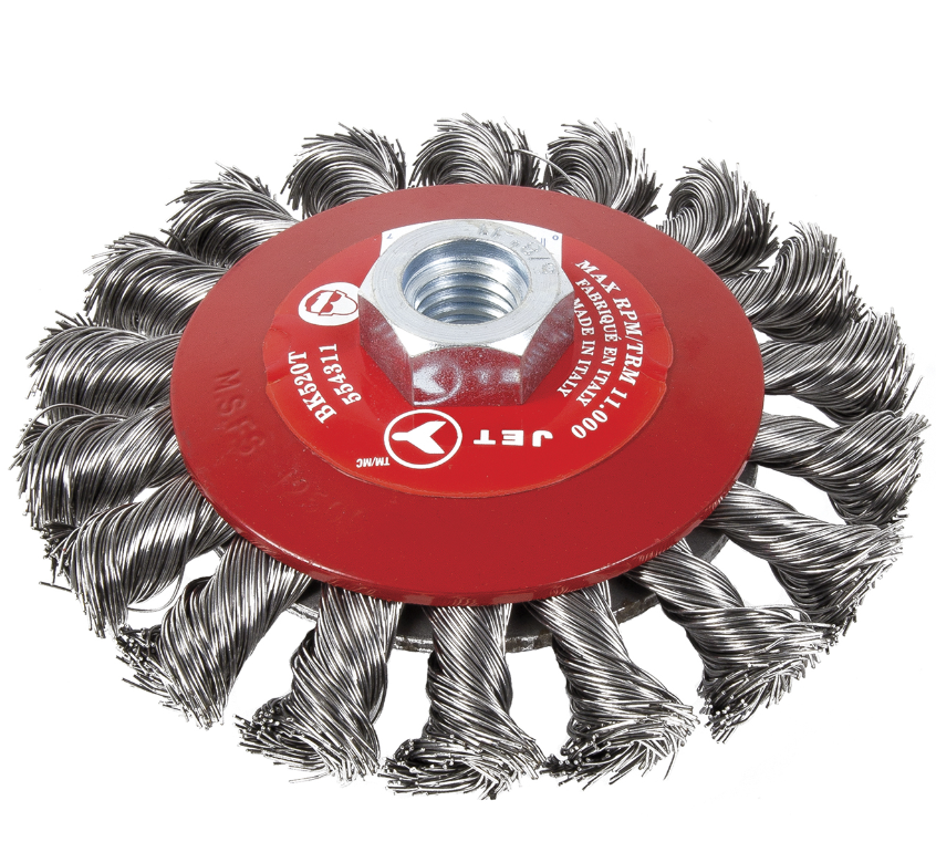 5 x 5/8-11NC Brosse conique à fil noué - Haut rendement