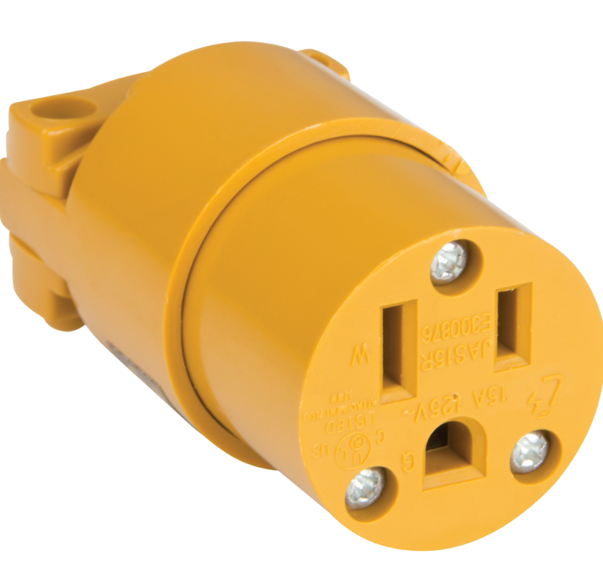 CONNECTEUR FEMELLE 15A 125V JAUNE