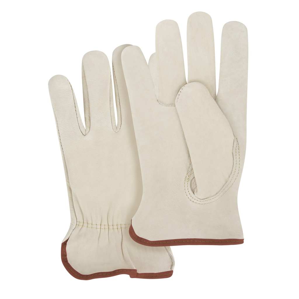 Gants pour conducteurs à ajustement serré, paume en cuir fleur de vache Large