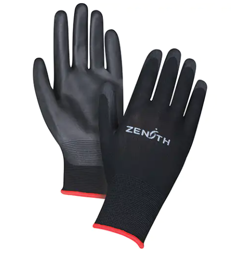 GANTS DE NYLON NOIR PAUME ENDUITE DE PU NOIR TAILLE 11/PR