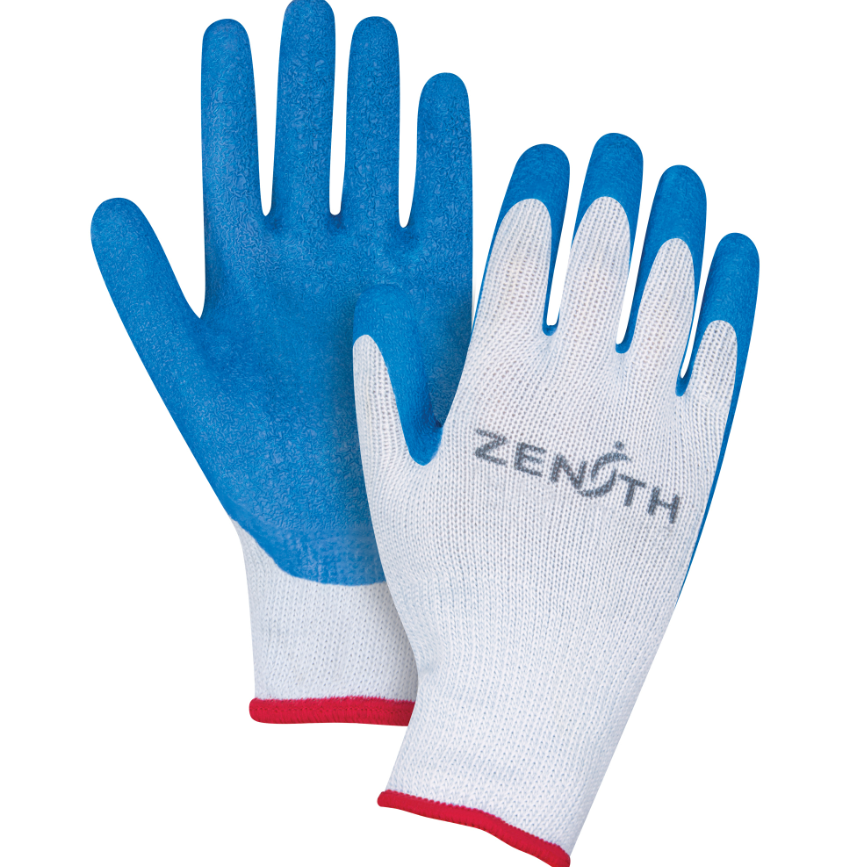 GANTS DE TRICOT POLY/COTON PAUME ENDUITE DE LATEX T10 /PR