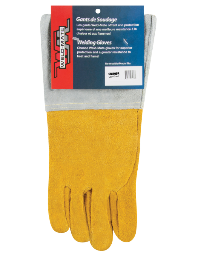 Gants de soudage TIG à ajustement supérieur, Cuir de daim refendu, T 09 / LARGE