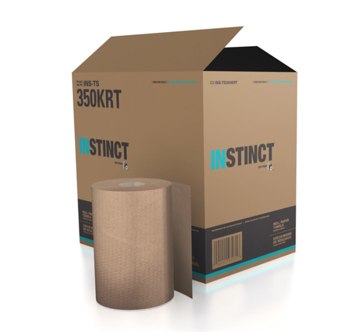 (CAS-H035)INSTINCT PAPIER A MAINS BRUN EN ROULEAU 350' 12/CS