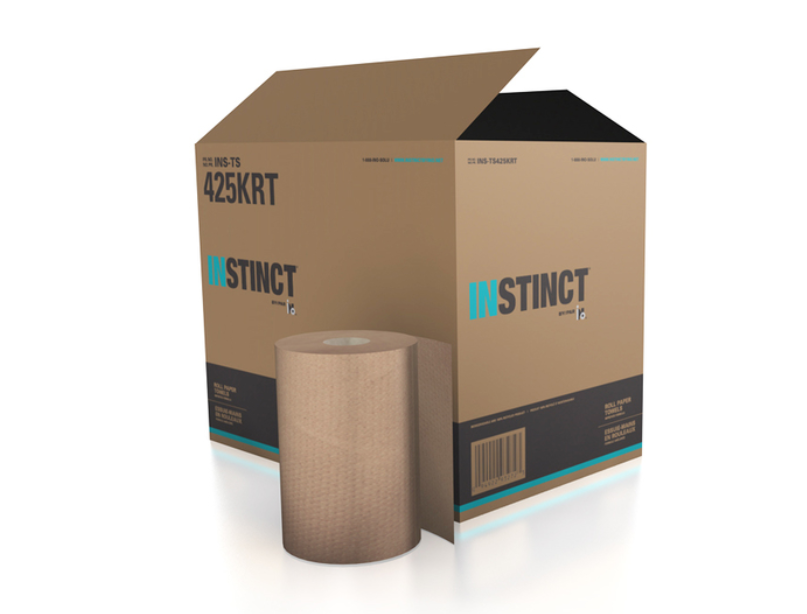 INSTINCT PAPIER A MAINS BRUN EN ROULEAU 425' 12/CS