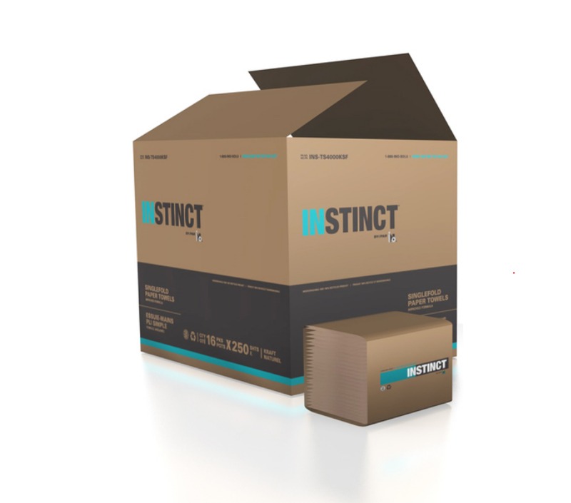 INSTINCT PAPIER A MAINS BRUN PLI SIMPLE 16 X 250/CS