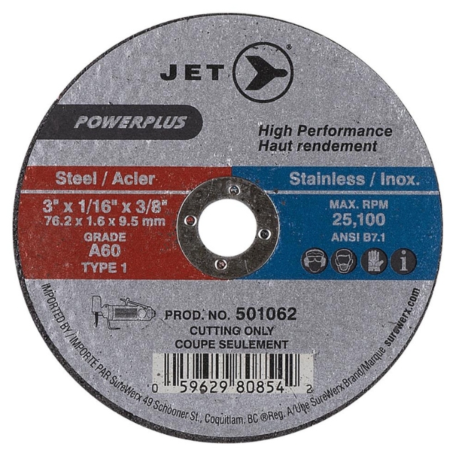 Meule à tronçonner 3 x 1/16 x 3/8 A46T POWERPLUS T1