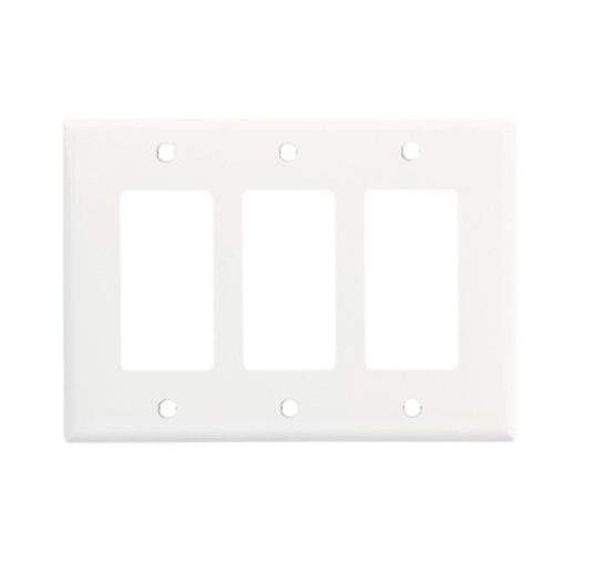 PLAQUE DECORATIVE BLANCHE 3-GROUPES A/ VIS