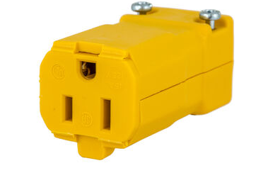 PRISE FEMELLE 15A 125V 2P 3F JAUNE