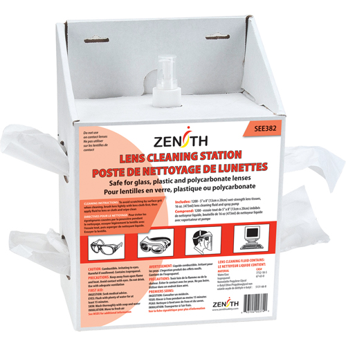 STATION DE NETTOYAGE  PR LUNETTES. A/ BOUT. 16OZ ET LINGETTES