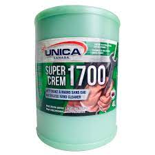 Super crem 1700 Nettoyant à mains en lotion semi-liquide de couleur bleu avec abrasif plastique pouvant être employé avec ou sans eau 4L