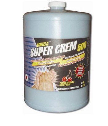 SUPER CREM 500 NETTOYANT A MAINS SANS EAU A/ ABRASIFS 4 L ***PRODUIT DISCONTINUÉ****