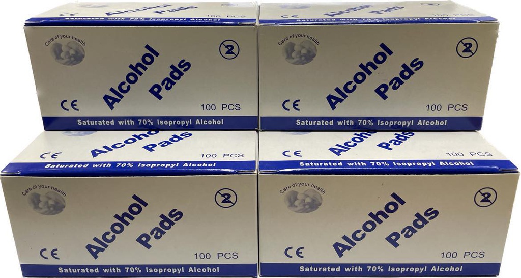 Disinfecting 70% alcohol pads 100/box