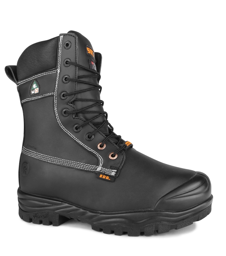 Kimberlite, Bottes de travail 9'' en cuir. Protection métatars (Noir)
