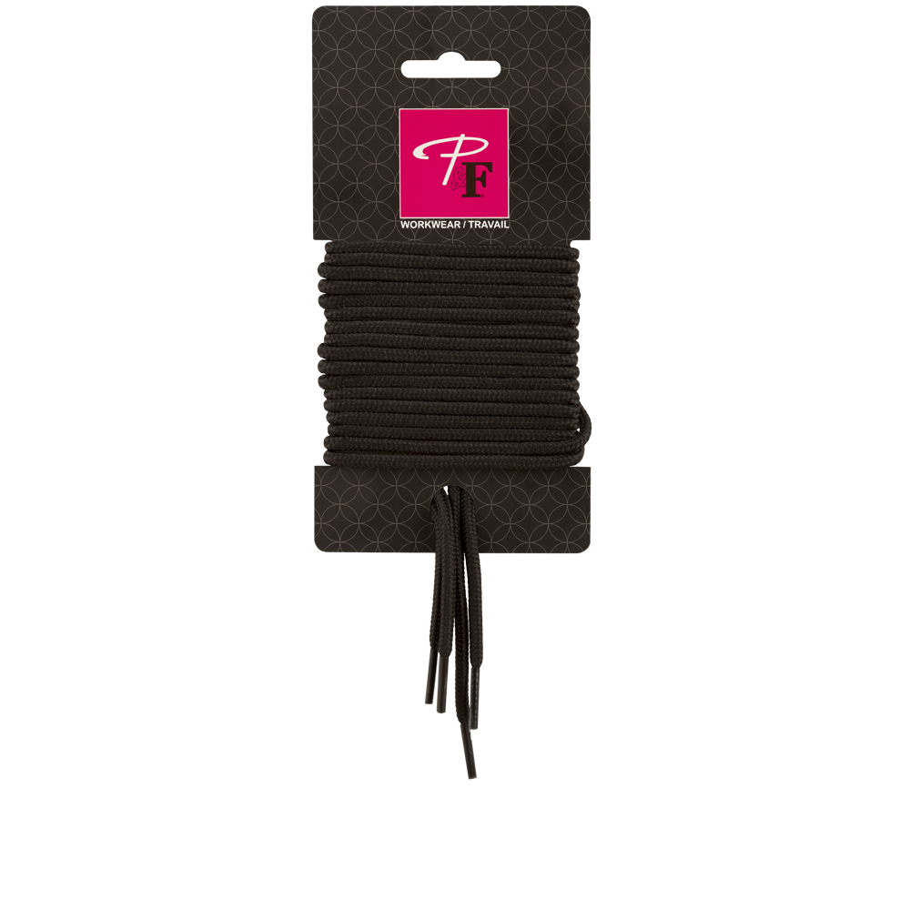 PF1, Lacets ronds pour bottes et souliers 51'' (Noir)