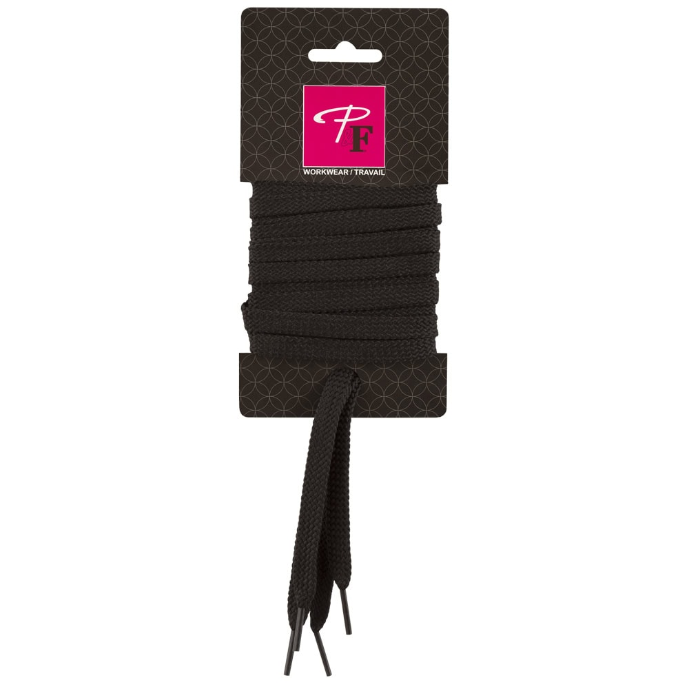 PF2, Lacets plats pour bottes et souliers 63'' (Noir)   