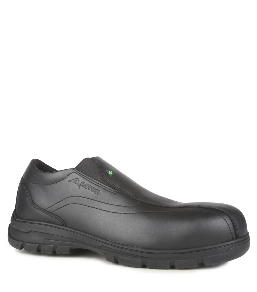 Club, Souliers de travail en cuir sans lacets (Noir)