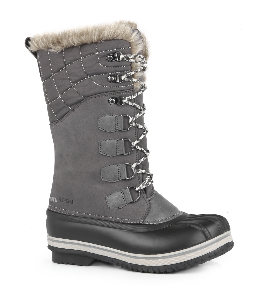 Emma, 12'' women's winter boots  Removable felt (Grey)