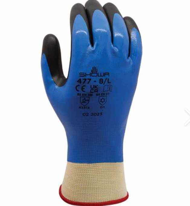 Showa 477 Acrylic insulated gloves with double nitrile coating /Pr
