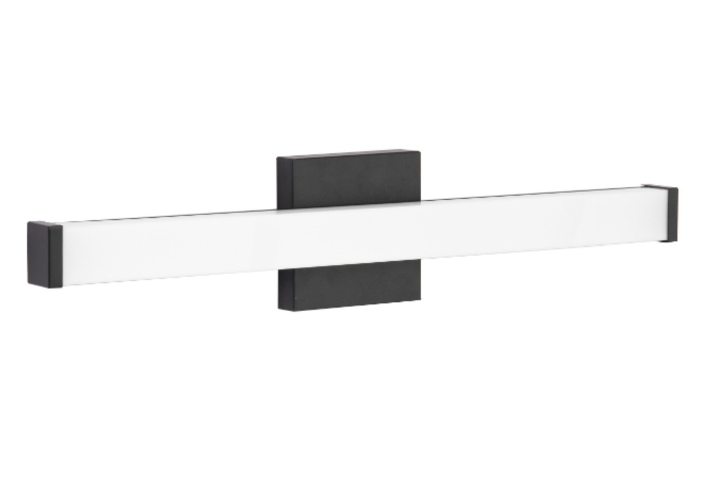 Luminaire de vanité mural 24" carré DEL 24W 1700lm 2700K / 3000K / 3500K / 4000K / 5000K sélectionnable noir