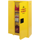 Armoire pour produits inflammables en acier jaune 43" x 18" x 65" 2 tablettes 2 portes 45 gallons maximum