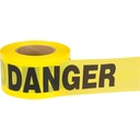 Ruban pour barricades 1.5 mil 3" x 1000' DANGER noir sur jaune