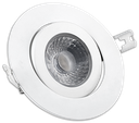 Encastré DEL rond à profil mince de 3-1/2" dirigeable 8W 550 lumens 4000K finition blanche