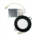 Encastré DEL mince rond de 4" 10W 750lm 4000K finition noire