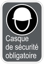 Enseigne de sécurité CSA en aluminium .040" 10" x 14" Pictogramme et texte "Casques de protection obligatoires"