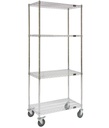 Wire shelf cart chrome plated 24" x 69" x 60" 4 shelves 800 lbs capacity