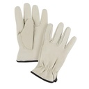 Gants de conducteur, T-Grand, Paume en Cuir fleur de vache, Molleton.