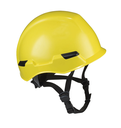 Casque d'escalade industriel avec coque en polycarbonate réglage de la roue à rochet et mentonnière à 4 points - Type 2 Classe E