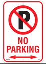 Enseigne «No Parking», 18" x 12", Aluminium, Anglais avec pictogramme