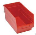 Bacs en plastique pour étagères Store MoreMC, 6-5/8" la x 6" H x 11-5/8" p, Rouge, Capacité 50 lb